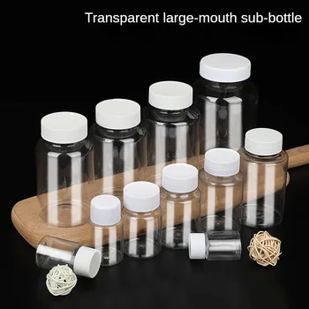 15 мл 30 мл Пластмасови PET Прозрачни празни бутилки с печата, твърди прах, флакон за лекарствени таблетки, флакон за опаковане на реагенти, бутилка за опаковане