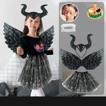 2023 Нови модни бижута със собствените си ръце върху Хелоуин за деца, подарък, забавна вещица, демон, Черни крила, cosplay, креативна облекло за партита