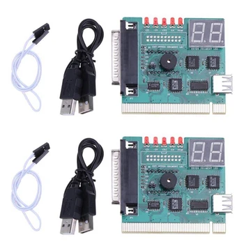 2X USB PCI PC Диагностика Анализатор на Дънната Платка POST Card С Излагането на 2-Значного Код на Грешка За проверка И Анализ на Преносими КОМПЮТРИ Изображение 0
