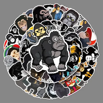 50шт Карикатура на животните Орангутан Багаж Офис Етикети Водоустойчив Графити Скутер Компютър, Таблет Мультяшное украса PVC