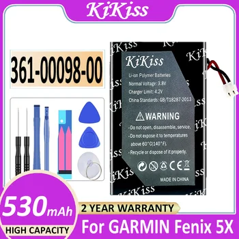530 ма KiKiss 361-00098-00 3610009800 Сменяеми батерии За Спортните Часовници на GARMIN Fenix 5X GPS Batteria + Номер на Песен