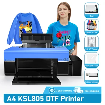 A4 L805 DTF Impresora DTF Директен Пренос на Филм DTF Пакетче с Цикъл на бяло мастило за Тъкани на Дрехи на Принтер за Печат на тениски формат А4