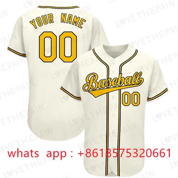 Camiseta de béisbol personalizada para fanáticos de los deportes, diseño impreso, nombre/número del equipo, para hombres