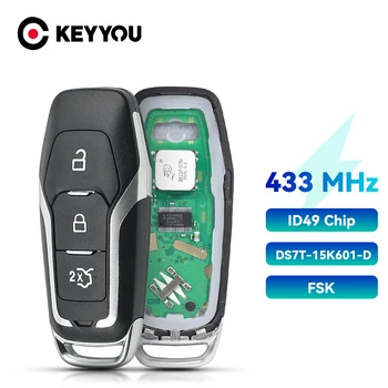 KEYYOU Автомобилен Ключ на Дистанционното Управление е Подходящ За Ford Mondeo 2.0 T KUGA Mustang и Edge DS7T-15K601-D ID49 Чип 434 Mhz Подмяна на Keyless Go Изображение 0