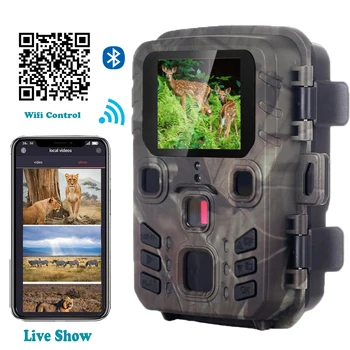 WIFI301 24MP 1296P Инфрачервено нощно виждане, Wi-Fi Камера за лов, приложението за безжична връзка Bluetooth, камера за лов на диви животни