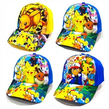 Бейзболна шапка с аниме-покемоном, плажен герой Пикачу Y2k, забавна шапка, спортна шапка от слънцето, Kawai, детски играчки, подарък за рожден ден Изображение 0