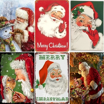 Коледа, Нова Дядо Коледа, ретро класика, Плакат за пътуване, Боядисване, Лидице табела, Ретро декор на стените за кафе-бар, украса на домашна бира