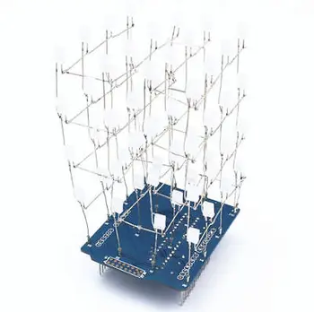 Комплект светлата част на куба 4X4X4 shield LED САМ suite Kit Blue Led Cube сам electronics