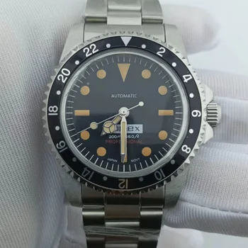 мъжки часовник със сапфир или акрилно стъкло, ретро часовници Diver диаметър 39,5 мм механизъм NH35, реколта часовници