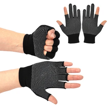 Нескользящие найлонови ръкавици със сензорен екран, мъжки, женски, летни, за конна езда, фитнес, Дишащи Нескользящие слънчеви ръкавици на половин пръст