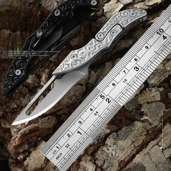 Нов мъжки портативен сгъваем нож за самозащита, преносим военно-тактически джобен нож за лов и риболов