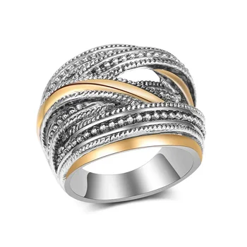 Ново дизайнерско женски пръстен с гиперболой и кръст на пръст, необичайни женски сватбени декорации за метални пънк парти. Изображение 0