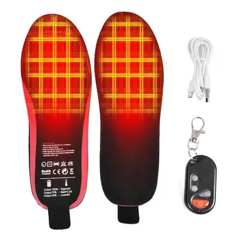 Обувные стелки с електрически нагревател, USB-акумулаторна топло за краката, зимни улични отопление стелки с дистанционно управление, затопляне обувки за крака, ленти за обувки
