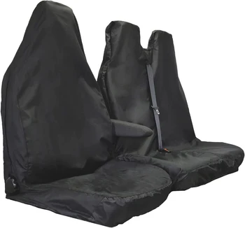Специално разработени водоустойчиви калъфи за седалки с повишена якост за Ford Transit Custom Ван на 2013 ГОДИНА на ИЗДАВАНЕ | Driver & Double Set Black Изображение 0
