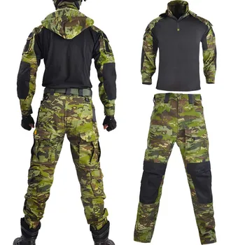Страйкбол, Пейнтбол Работно облекло униформи, с множество джобове Тактически бойни камуфляжные Ризи Товарни коленете Панталони Армейски костюм