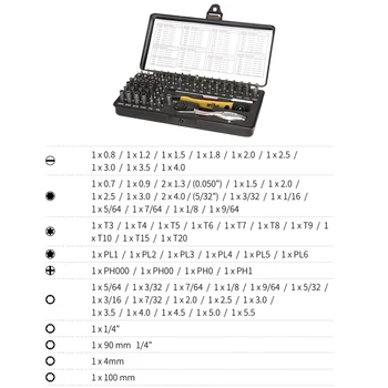 WIHA 65 БР., прецизна отвертка набор от микро-малко ESD, Инструмент за електрозахранване, Комплект за ремонт на телефона и на компютъра № 39971 Изображение 1