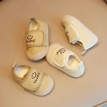 Обувки за малки момичета, модни и ежедневни обувки, обувки за първите ходунков за новородени момчета, меки нескользящие детски обувки на плоска подметка, бебешки тънки обувки Изображение 1