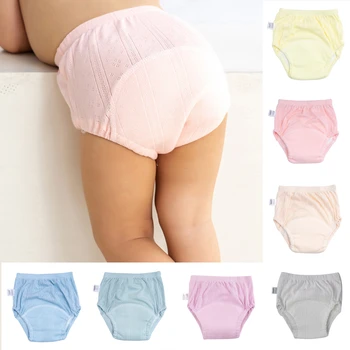 Спортни панталони за новородено, детски къси панталони, однотонное моющееся бельо, тъканни на пелени за момчета и момичета, памперси за Многократна употреба, детски чорапогащи Изображение 1