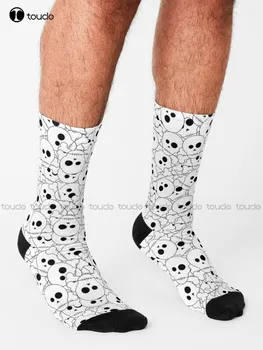 Чорапи с черепи и кръстосани кости, мъжки Чорапи-новости на Хелоуин, Дигитален печат 360 °, Удобни, най-Добрият Спортен подарък за момичета, Забавен подарък Изображение 1