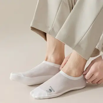 Летни Модни Удобни Дишащи Невидими Обикновена Мрежести Чорапи Мъжки Чорапи И Чехли Изображение 2