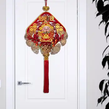 Украса на китайската Нова година 2024 година, окачване с пискюл в Годината на дракона, украса на Лунна пролетния фестивал за парти, подарък-сувенир за коледната елха Изображение 2