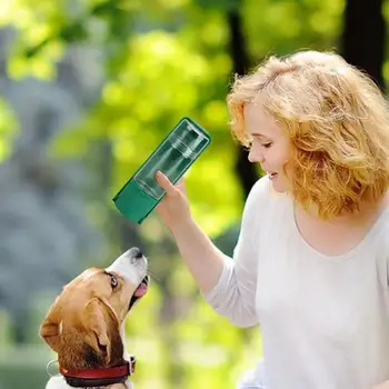 Бутилка за вода за кучета Фланец Сгъваем диспенсер за вода и Купа за вода за кучета Многоцветен преносима и Купа за вода за домашни любимци, Аксесоари за кучета Изображение 3