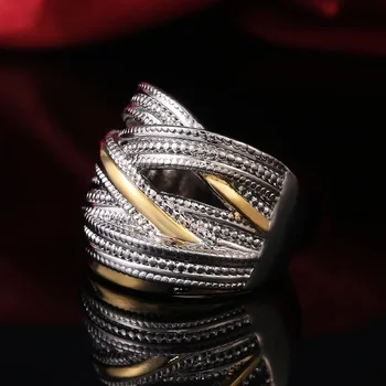 Ново дизайнерско женски пръстен с гиперболой и кръст на пръст, необичайни женски сватбени декорации за метални пънк парти. Изображение 3