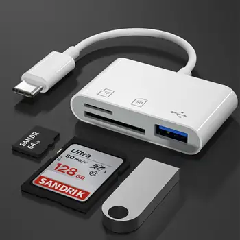 1/2 Бр. Elough Type C Адаптер TF CF SD Четец на Карти Памет, USB C Адаптер За Macbook OTG Сценарист Compact Изображение 4