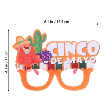6 Бр. Вечерни очила, бижута за възрастни, очила в мексикански теми, Забавни стоки за деца, новост, филцове Изображение 4