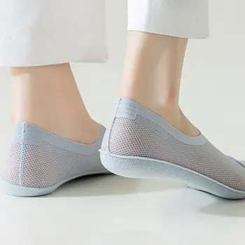 Летни Модни Удобни Дишащи Невидими Обикновена Мрежести Чорапи Мъжки Чорапи И Чехли Изображение 4