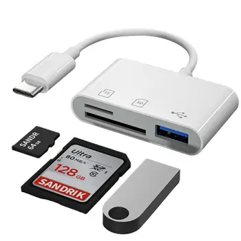 1/2 Бр. Elough Type C Адаптер TF CF SD Четец на Карти Памет, USB C Адаптер За Macbook OTG Сценарист Compact Изображение 5