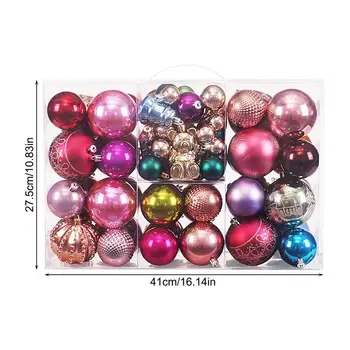 Комплект Коледни топки 75шт Цветни Топки с покритие покритие за Коледа Топки с коледна атмосфера, за партита, тържества, пазаруване Изображение 5
