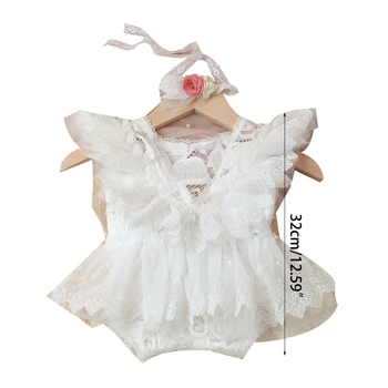 Костюм за снимане на малко момиче, завързана, комбинезони, Облекла за снимки на новородени, облекло принцеса Изображение 5